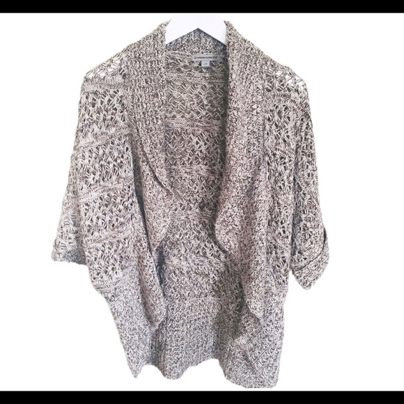 WAREHOUSE ONE Open Front Cardigan With Chunky Button Detail Taupe Beige Sz Large - Picture 9 of 12